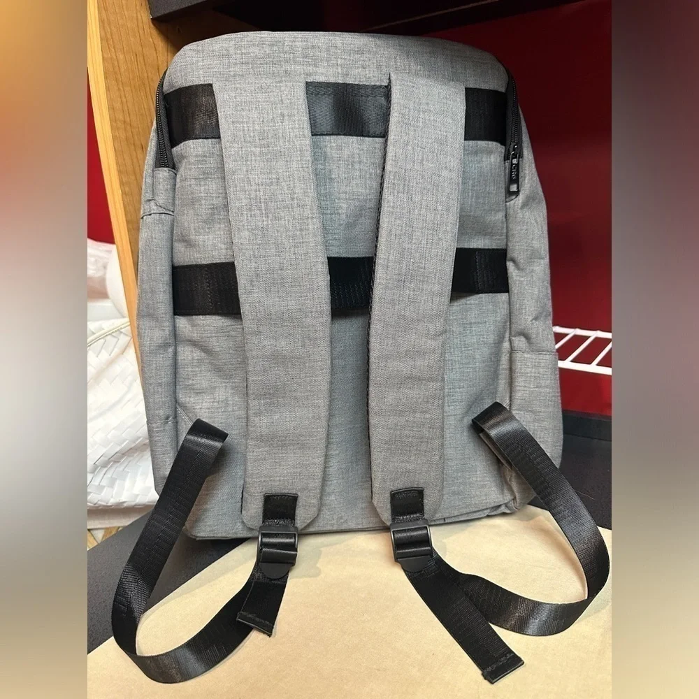 NWOT CRG Prestige Gray & Black Backpack with Adj Shoulder Straps & Multi Handles